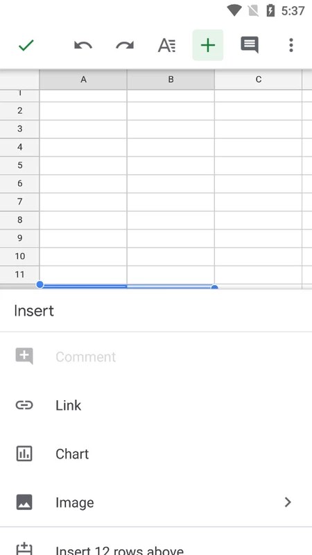 Google Sheets 1.24.122.00.90 APK feature