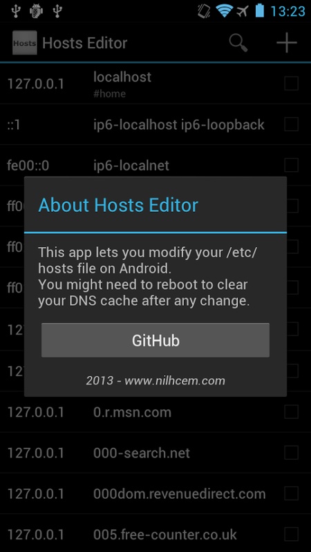 Hosts Editor 1.4 APK for Android Screenshot 1