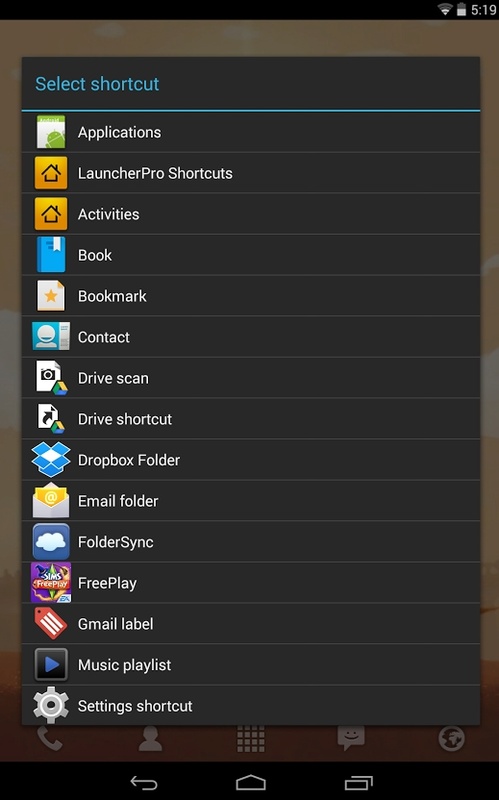 LauncherPro 0.8.6 APK for Android Screenshot 1