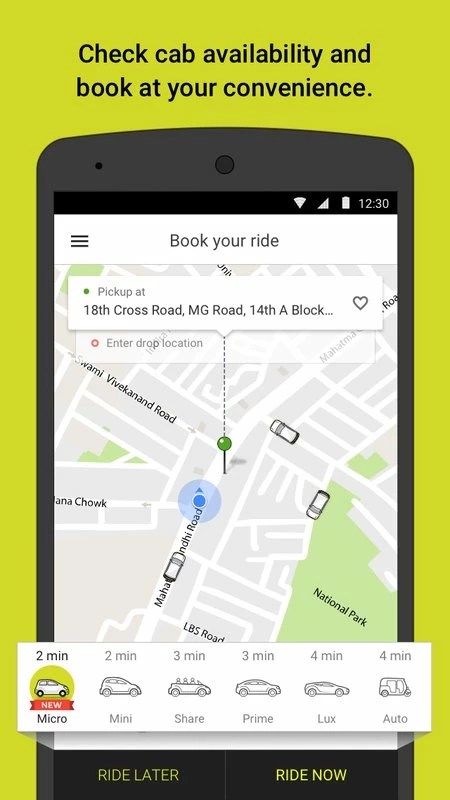 OlaCabs 6.4.9 APK for Android Screenshot 1