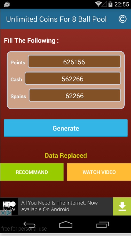 Unlimited Coins For 8 Ball Pool 2.0 APK feature
