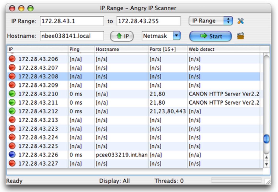 Angry IP Scanner 3.9.1 for Mac Screenshot 1