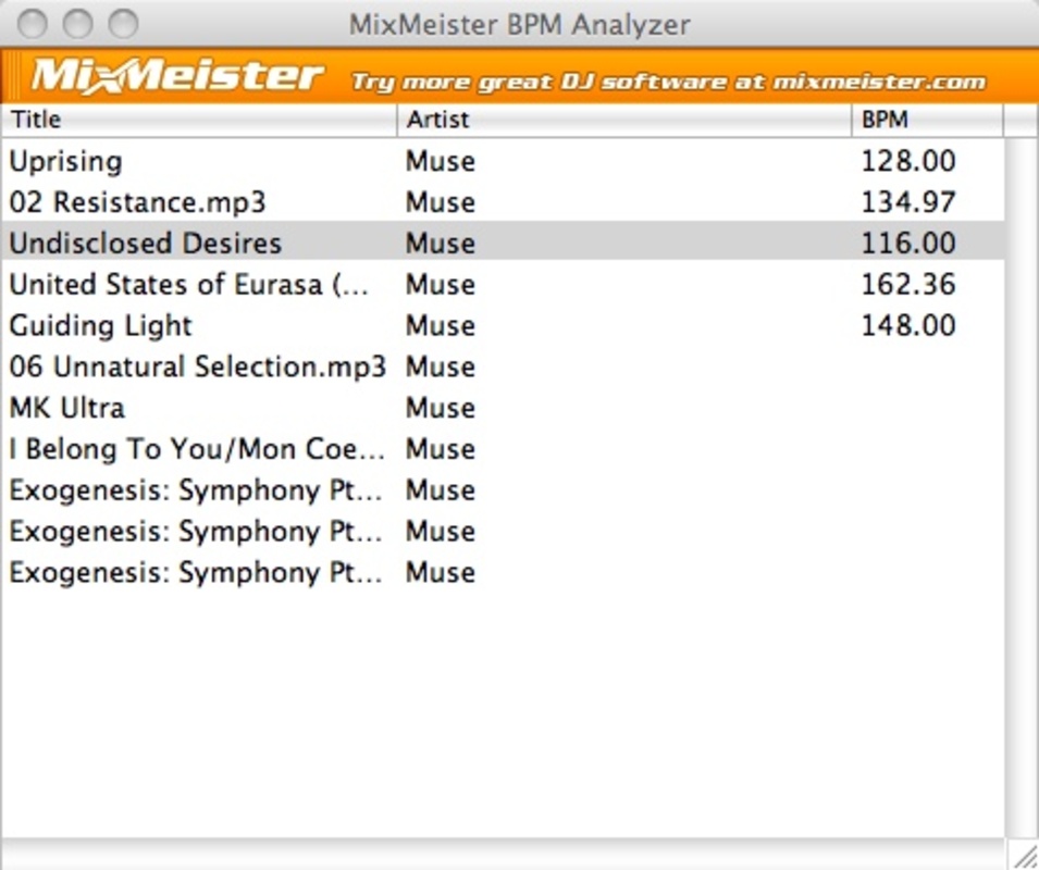 BPM Analyzer 1.0.1 for Mac Screenshot 1