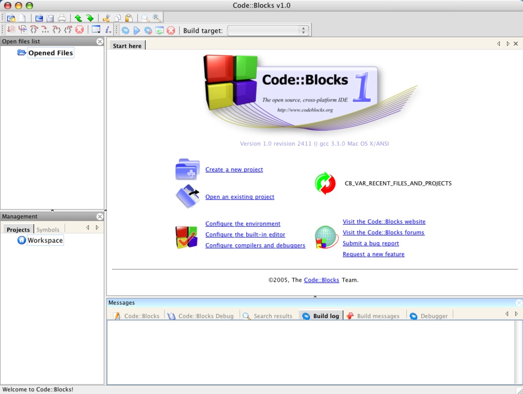 Code::Blocks 13.12 for Mac Screenshot 1