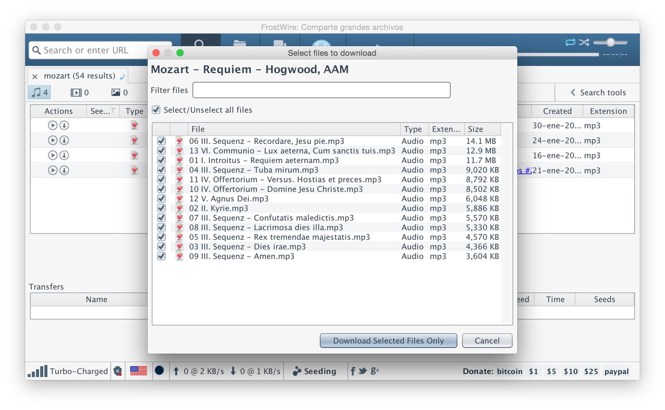 FrostWire 6.13.0 for Mac Screenshot 1
