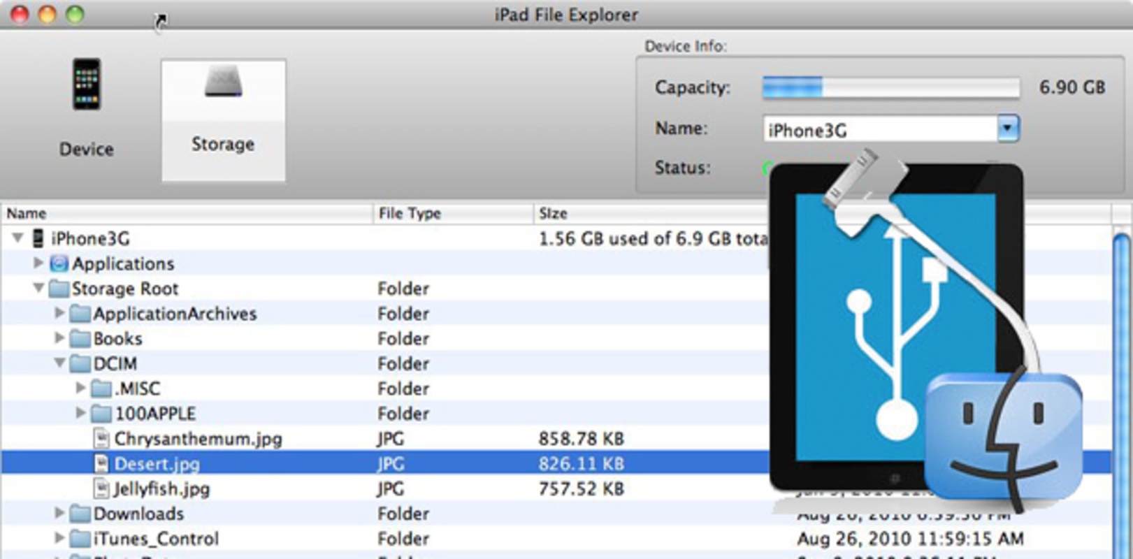 iPad File Explorer 3.20 for Mac Screenshot 1