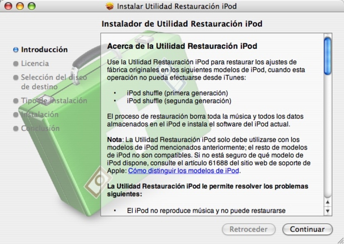 iPod Reset Utility 1.0.3 feature