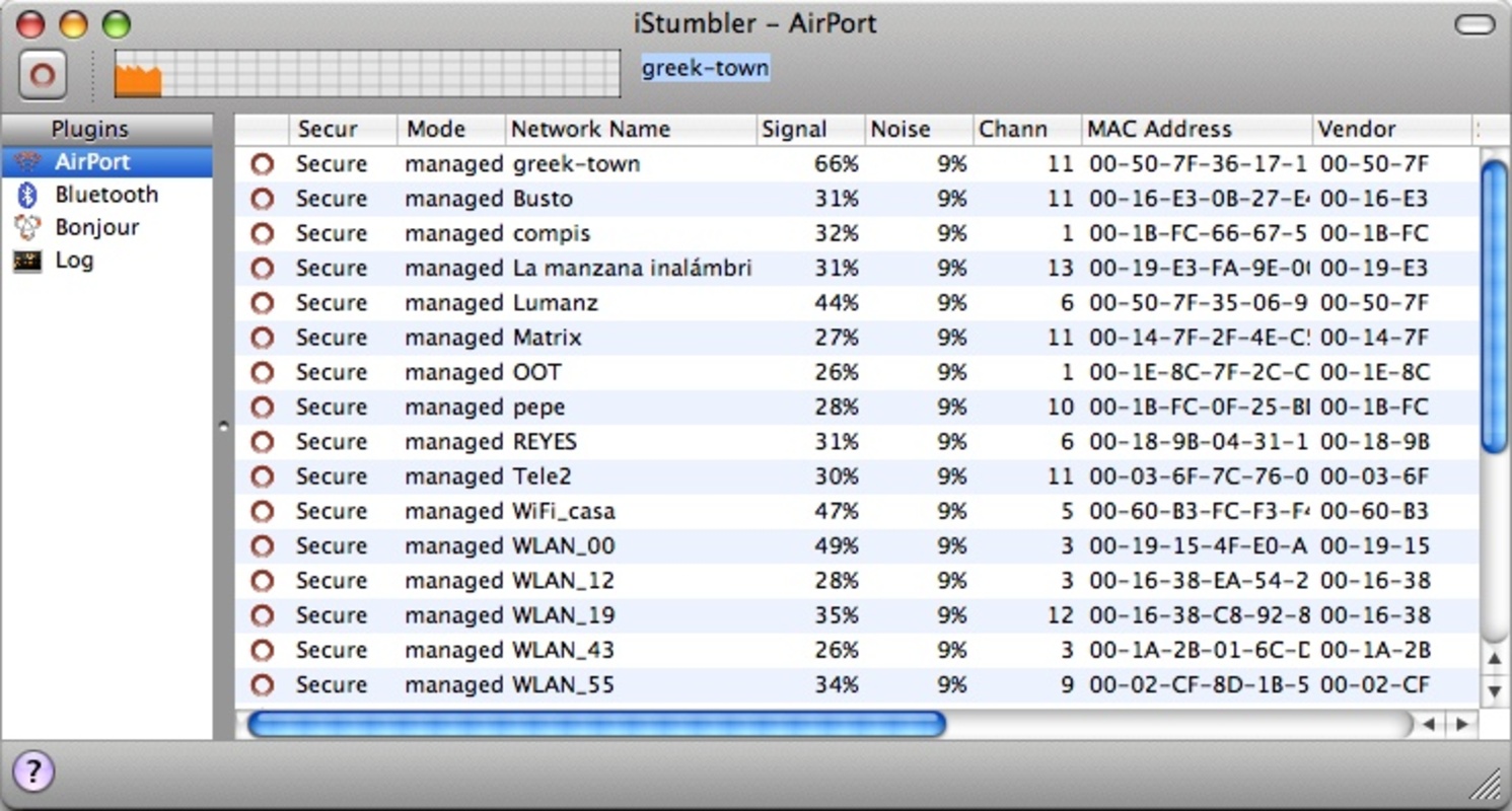 iStumbler 103.43 for Mac Screenshot 1