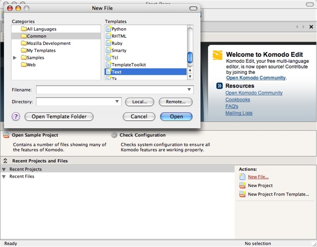 Komodo Edit 11.1.0 build 91033 for Mac Screenshot 1