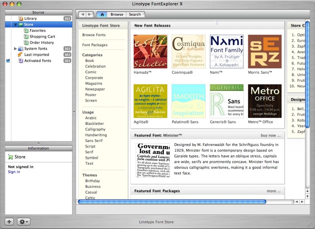 FontExplorer X 4.1 for Mac Screenshot 1