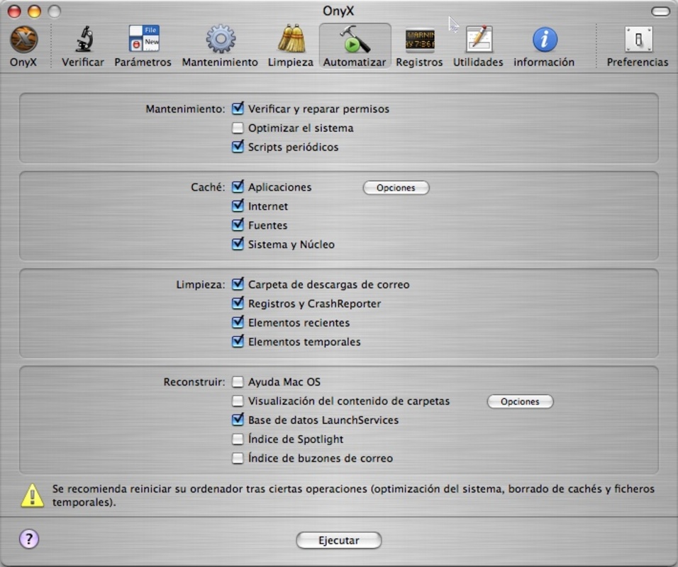 OnyX 4.5.6 for Mac Screenshot 1