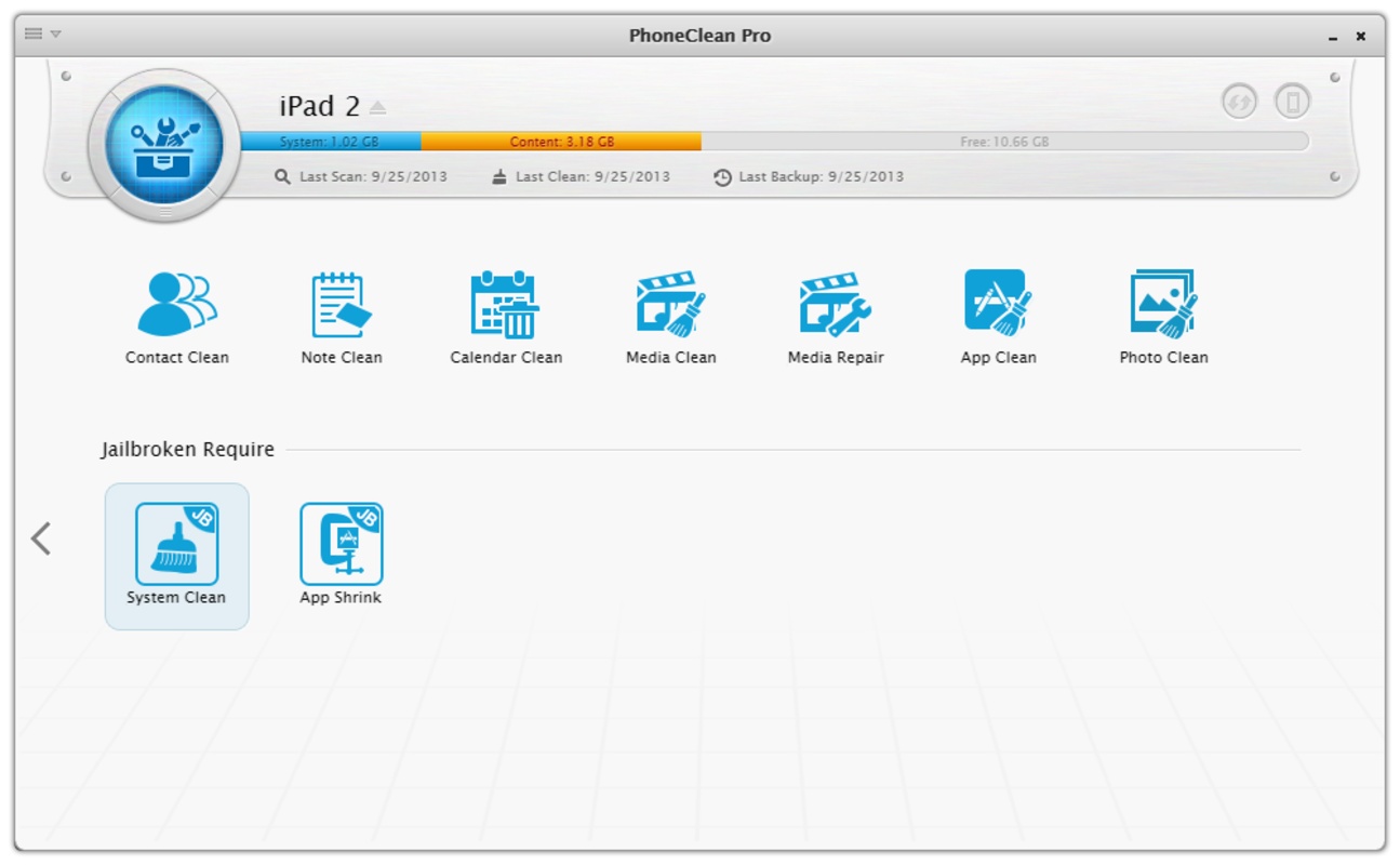 PhoneClean 5.6.1 for Mac Screenshot 1