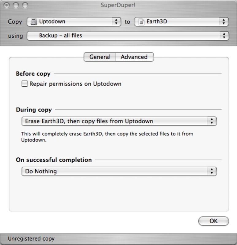 SuperDuper 3.6.2 for Mac Screenshot 1