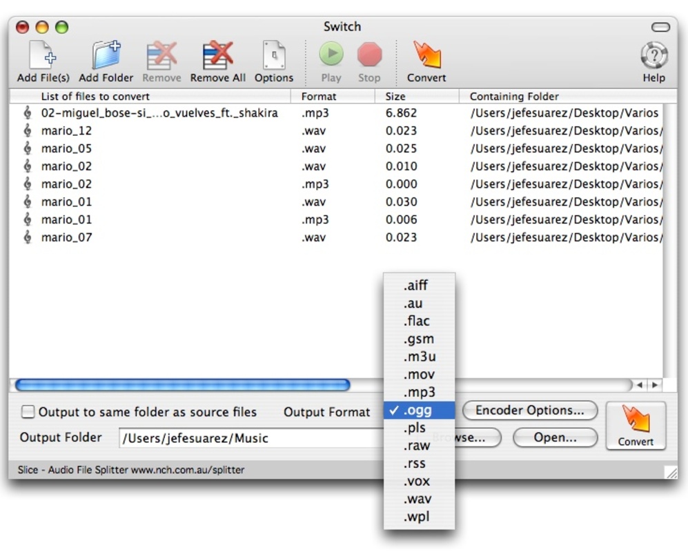 Switch Free Audio and MP3 Converter 10.00 for Mac Screenshot 2