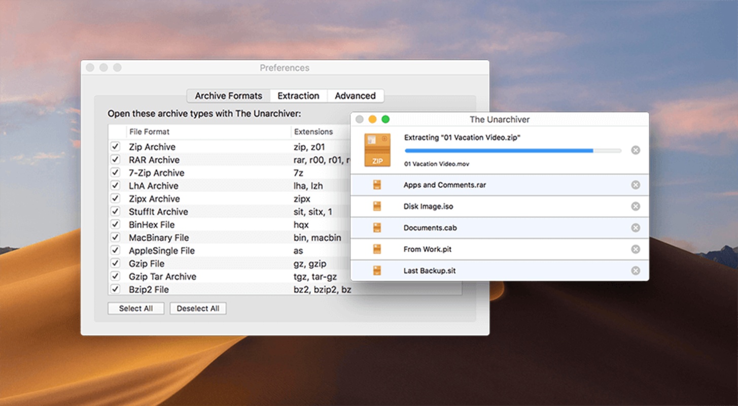 The Unarchiver 4.3.6 for Mac Screenshot 1