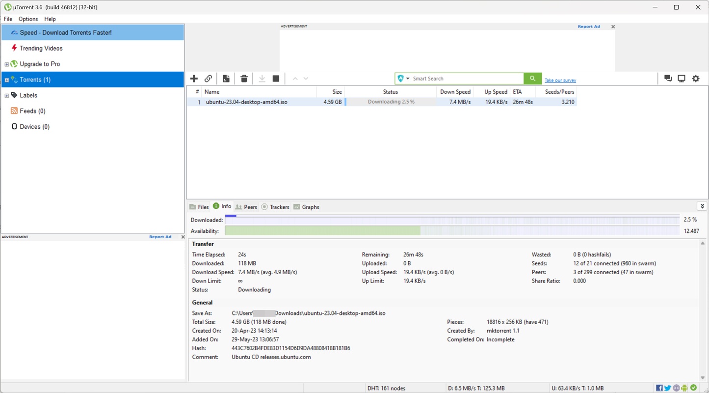 uTorrent 1.8.7 for Mac Screenshot 3