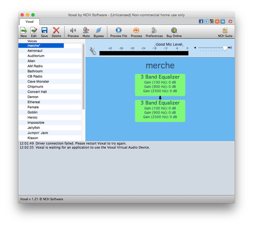 Voxal Voice Changer 6.24 for Mac Screenshot 1