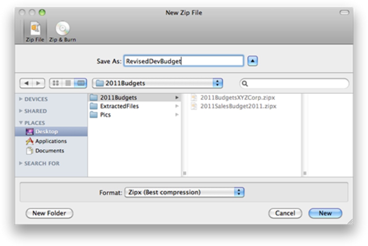 WinZip 11 feature