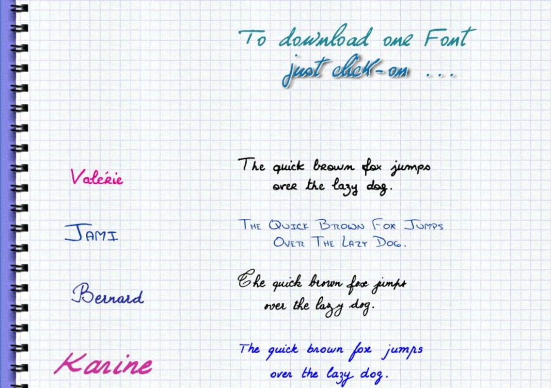 17 handwriting fonts for Windows Screenshot 1