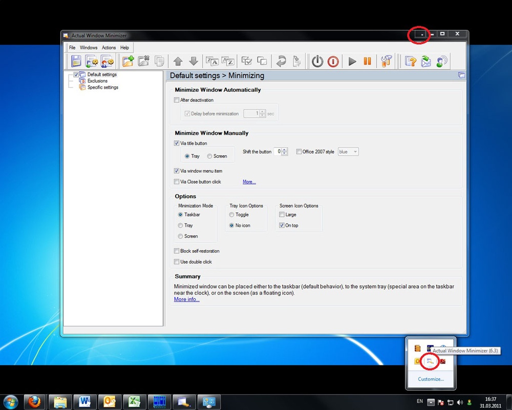 Actual Windows Minimizer 8.14.7 for Windows Screenshot 1