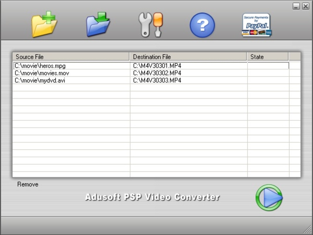 Adusoft PSP Video Converter 4.79 for Windows Screenshot 1