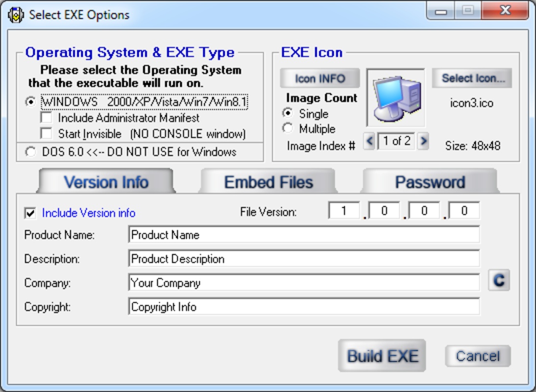 Advanced BAT to EXE Converter 2.94 for Windows Screenshot 1