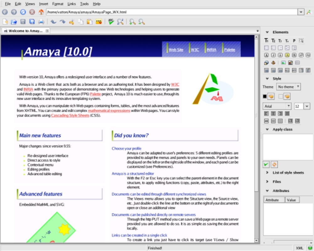 Amaya 11.4.7 for Windows Screenshot 1