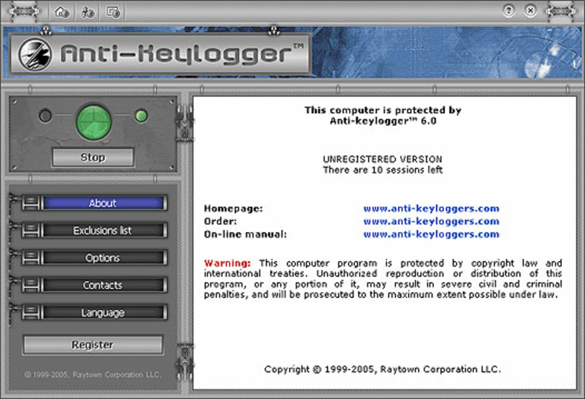Anti keylogger 10.3.3 feature