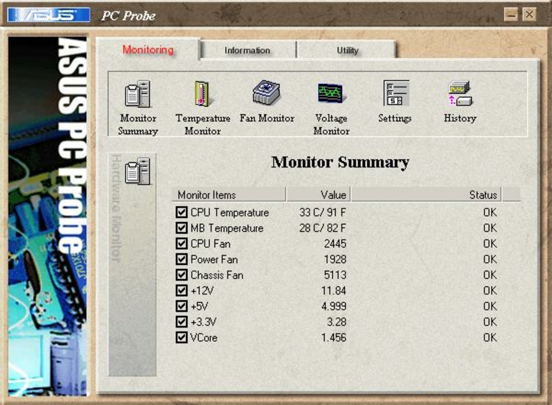ASUS PC Probe 2.24.10 for Windows Screenshot 1