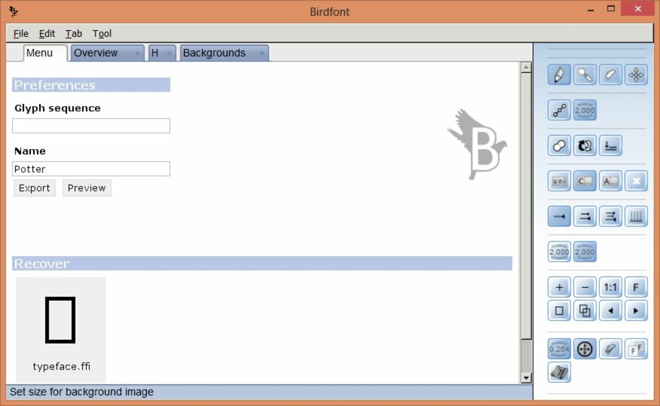 Birdfont 6.2.0 for Windows Screenshot 1