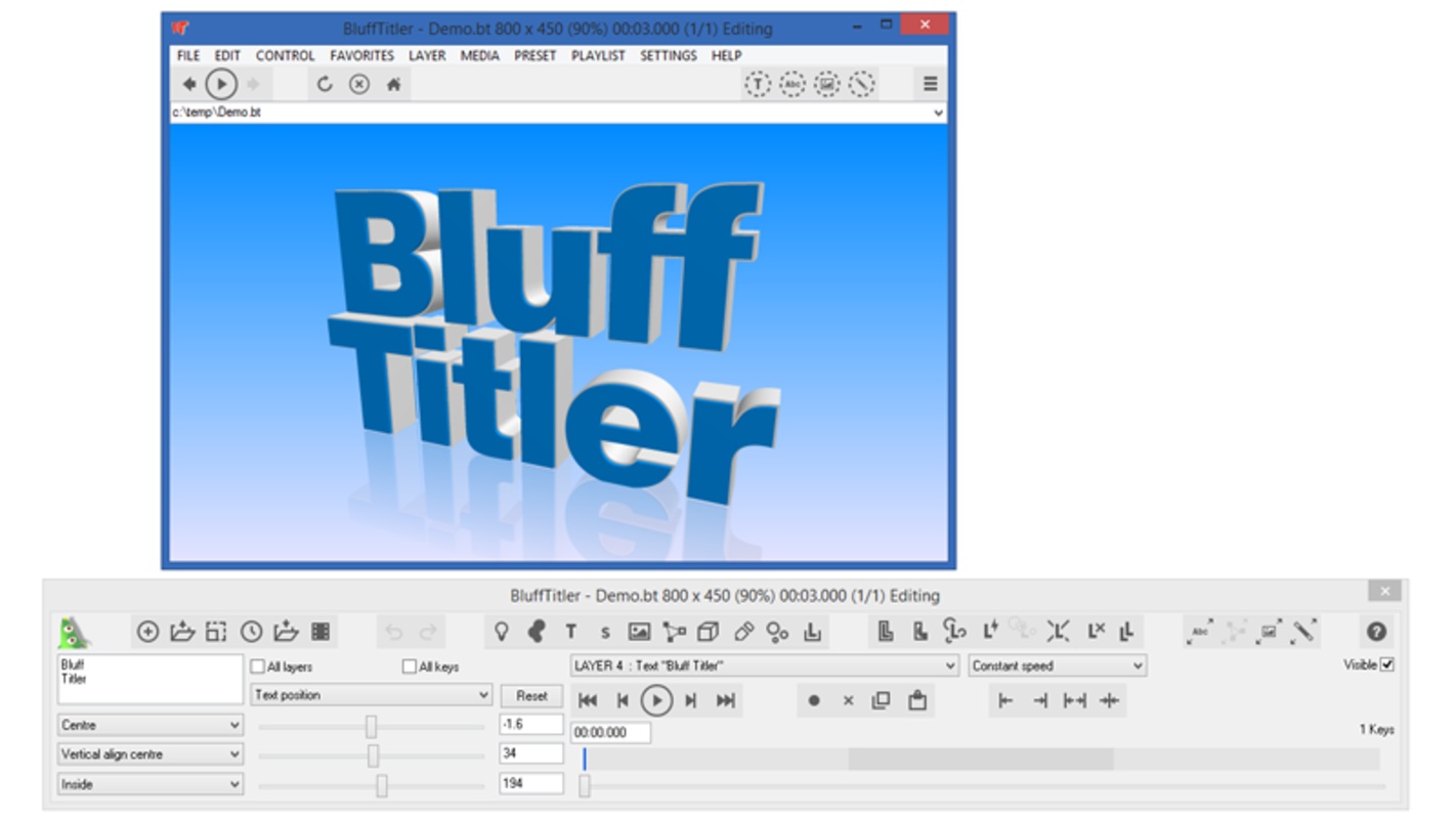 BluffTitler 16.5.0.4 for Windows Screenshot 1