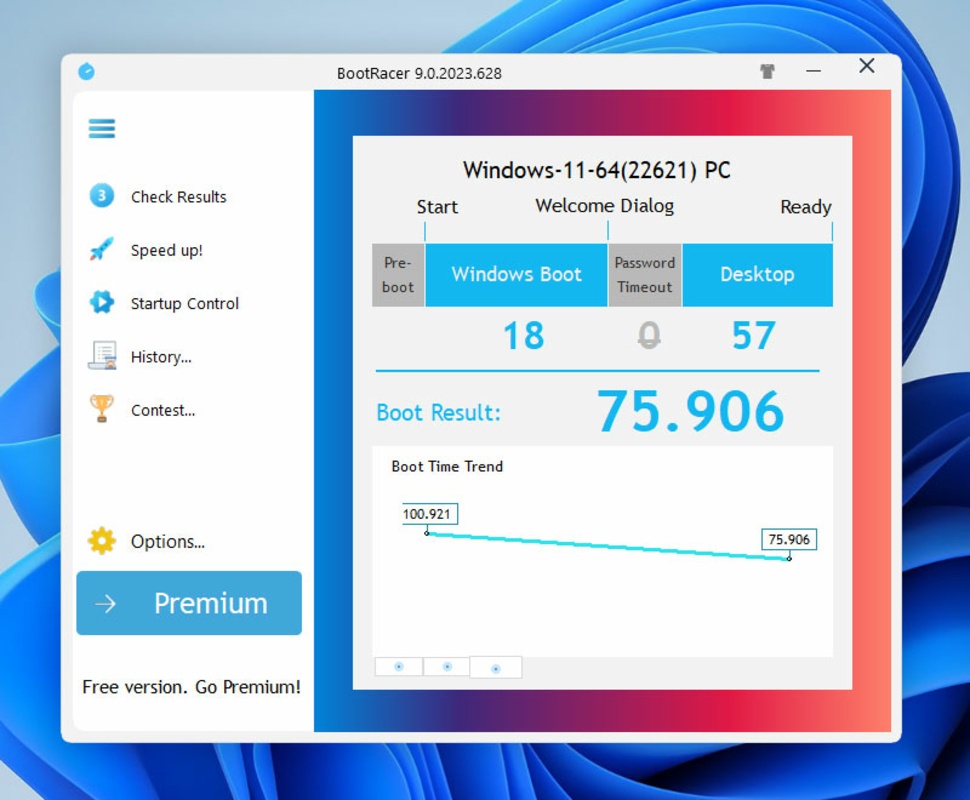 BootRacer 9.10 for Windows Screenshot 1