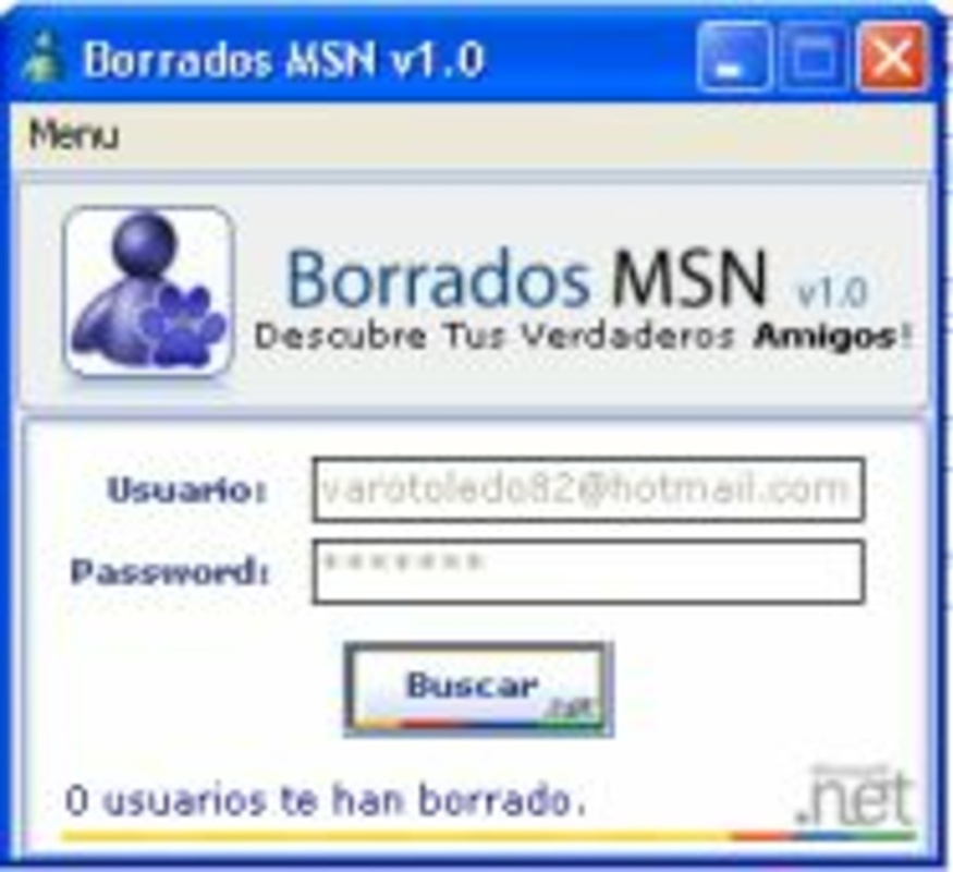 Borrados MSN 1.0 for Windows Screenshot 1