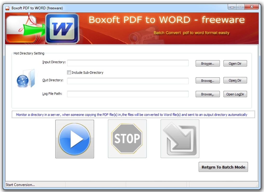 Boxoft PDF to Word 2.0 for Windows Screenshot 1