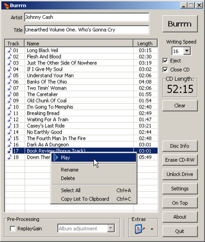 Burrrn 1.14 Beta 2 for Windows Screenshot 1