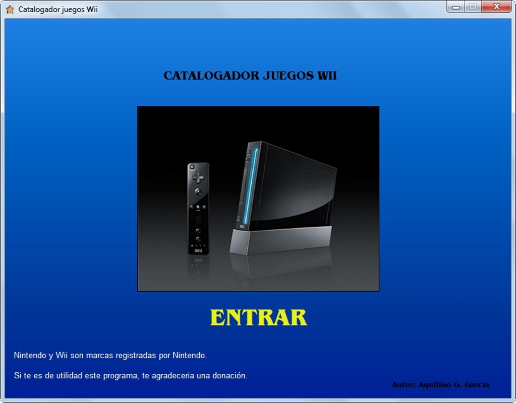 Catalogador Juegos Wii 1.0 for Windows Screenshot 1
