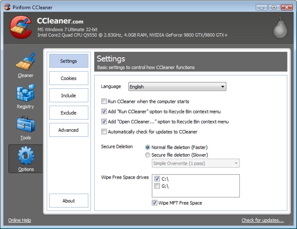 CCleaner Portable 6.22.10977 feature