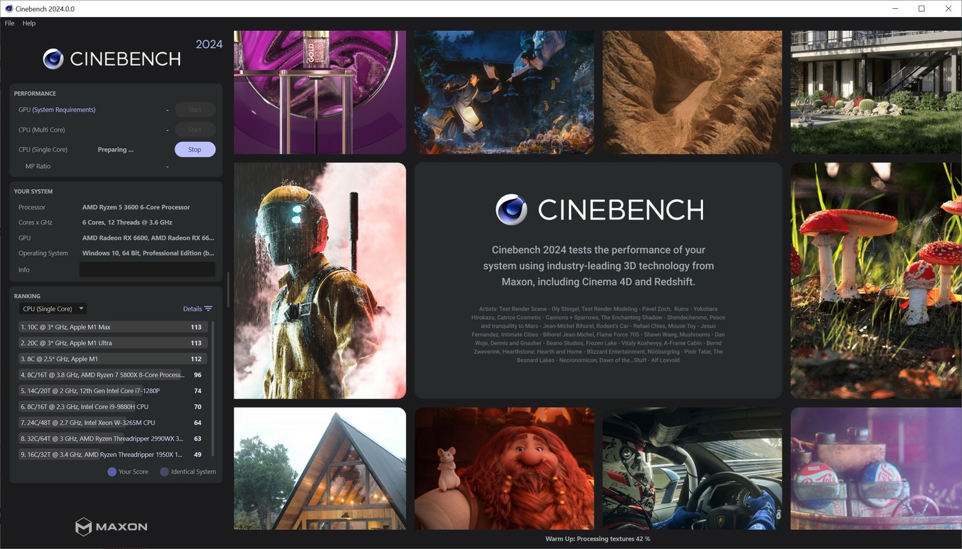 Cinebench 2024.1 for Windows Screenshot 1