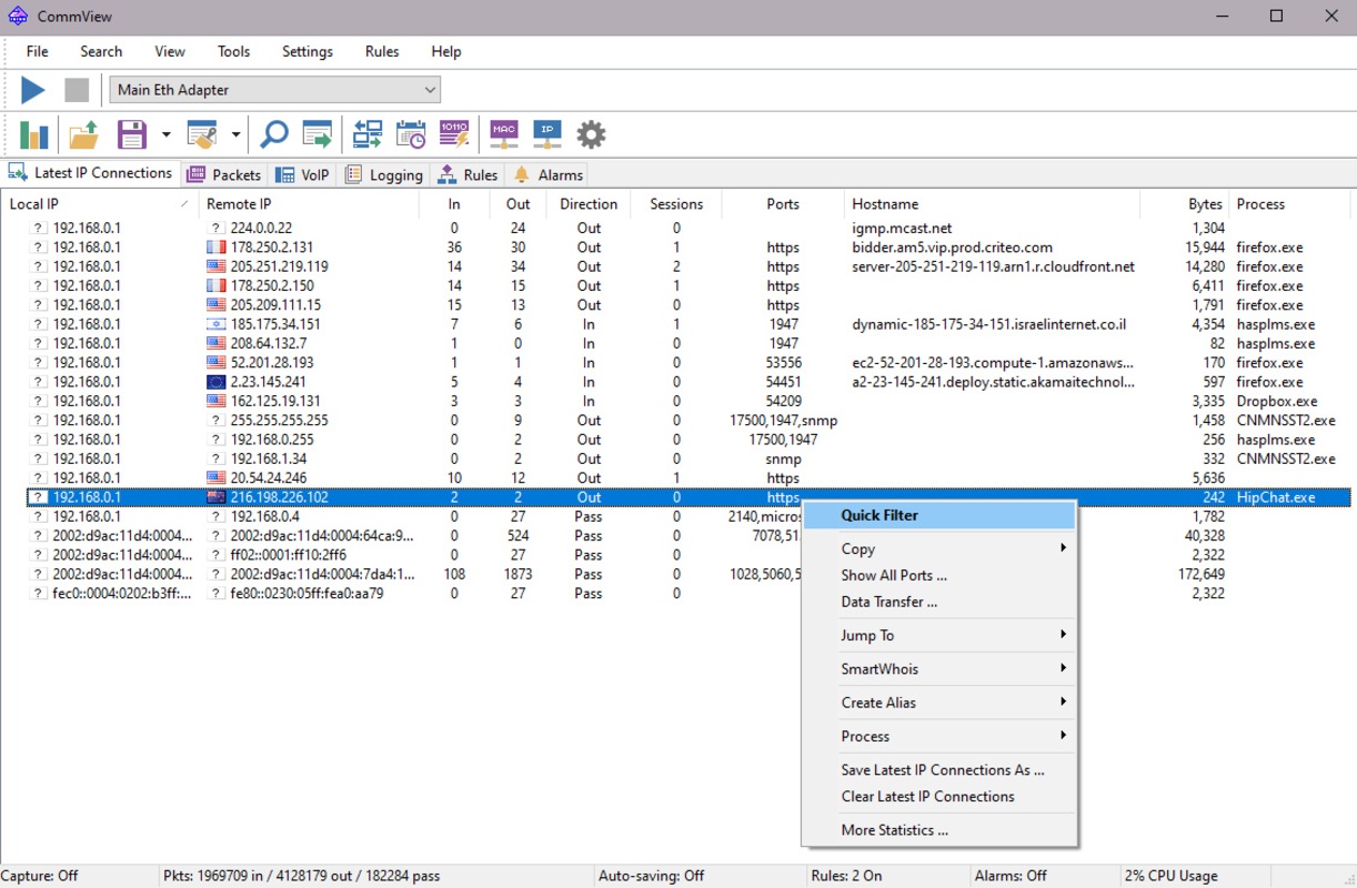 CommView 7.0 Build 796 for Windows Screenshot 1