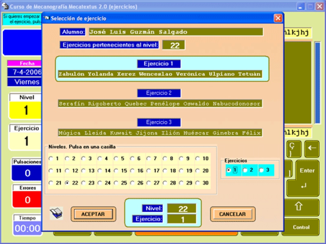 Curso de Mecanografia Mecatextus 2.0 for Windows Screenshot 1