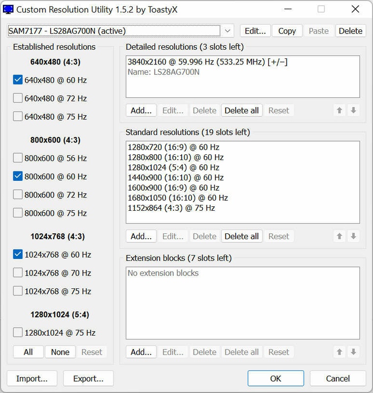 Custom Resolution Utility (CRU) 1.5.2 for Windows Screenshot 1