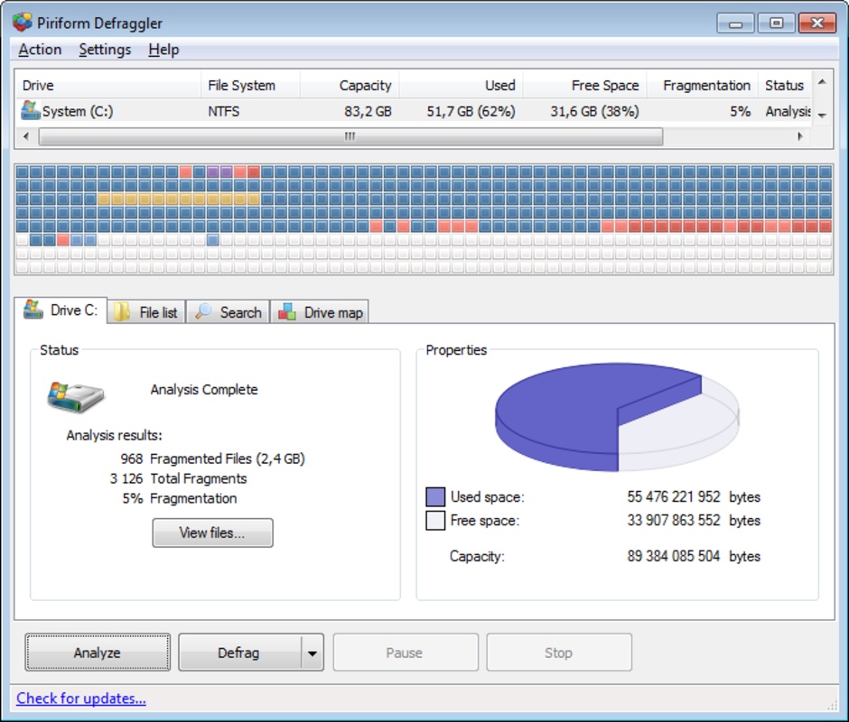 Defraggler 2.22.33.995 for Windows Screenshot 1