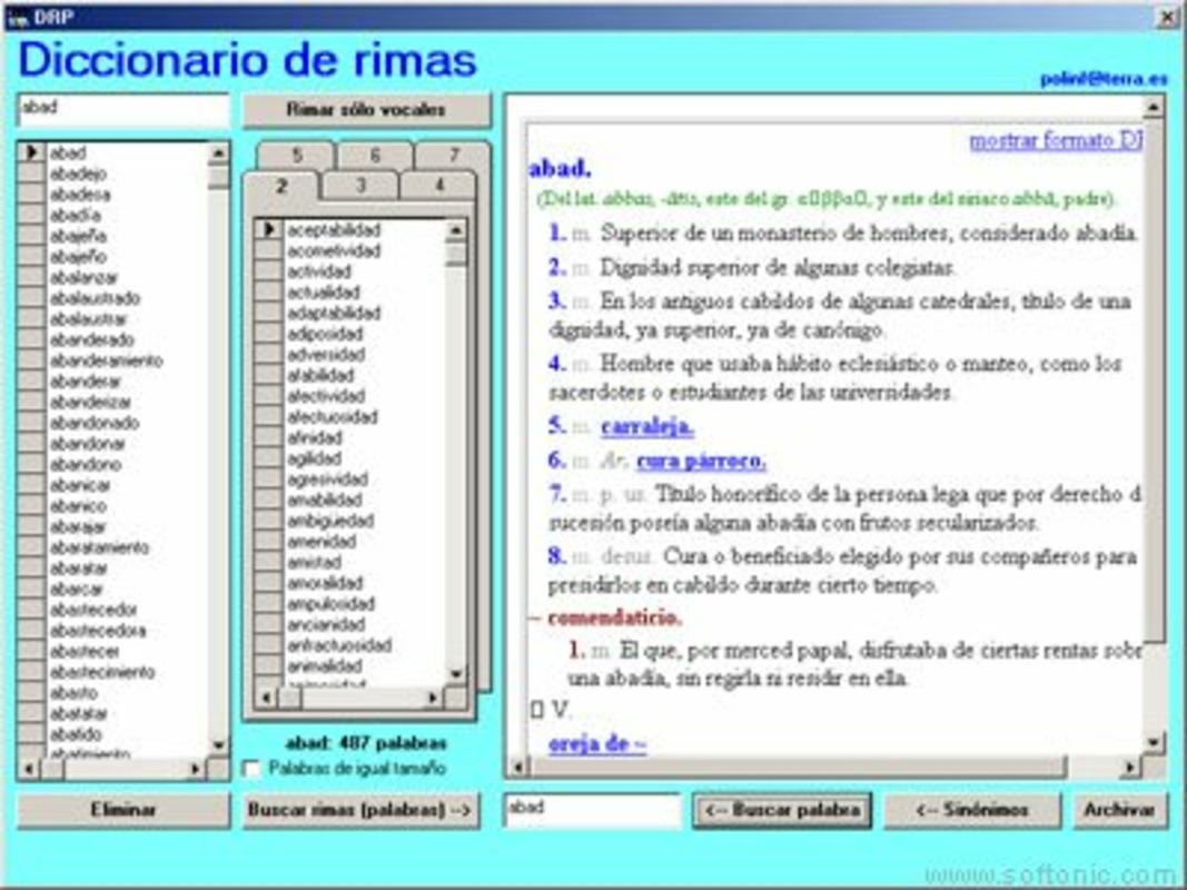 Diccionario de Rimas 1.03 for Windows Screenshot 1
