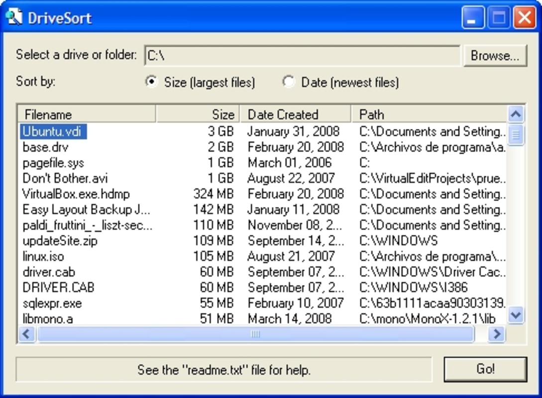 DriveSort 1.0 for Windows Screenshot 1