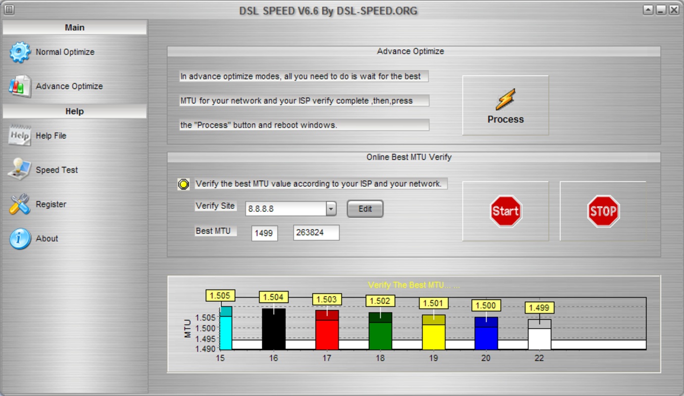 DSL Speed 7.1 for Windows Screenshot 1