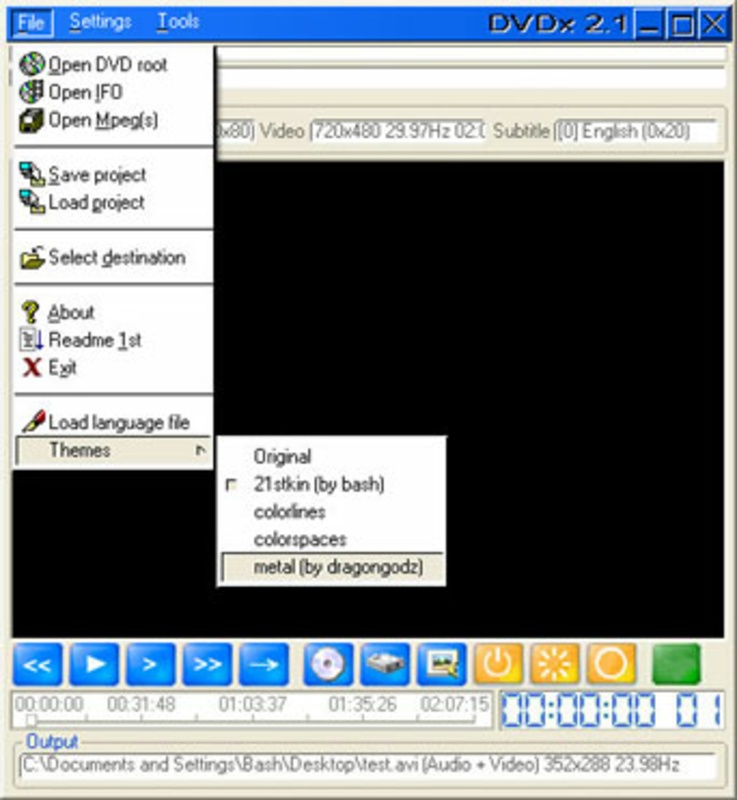 DVDx 2.10 for Windows Screenshot 1