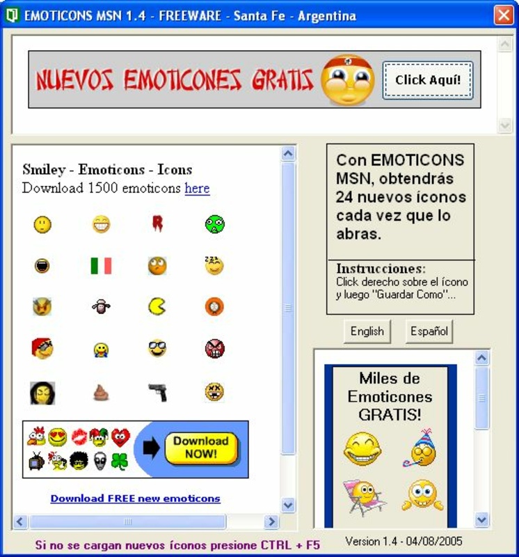 Emoticons 1.4 for Windows Screenshot 1