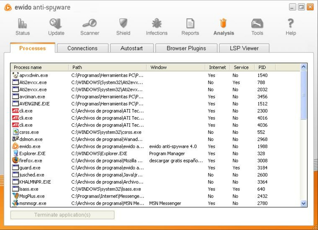 Ewido Antispyware 4.0.0.172c feature