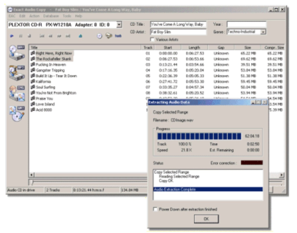 Exact Audio Copy 1.6 for Windows Screenshot 1