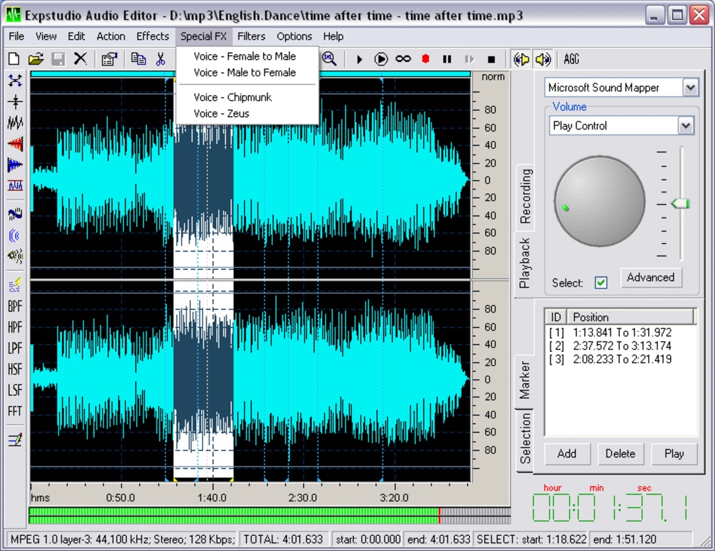 Expstudio Audio Editor 4.31 feature